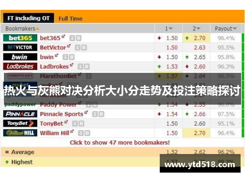 热火与灰熊对决分析大小分走势及投注策略探讨